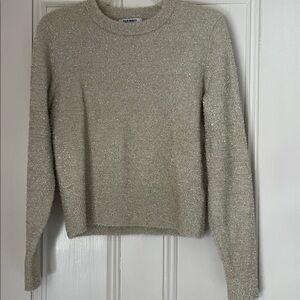Old Navy Women's Sparkly Crew Neck Sweater - tan small